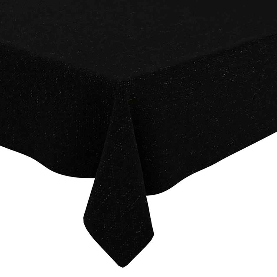 Kuber Industries Luxurious Jute Fabric Center Table Cover for Everyday Use|40x60 Inch|Black