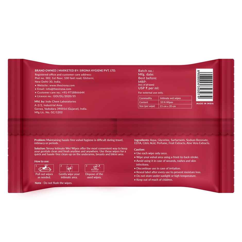 Sirona Intimate Wipes