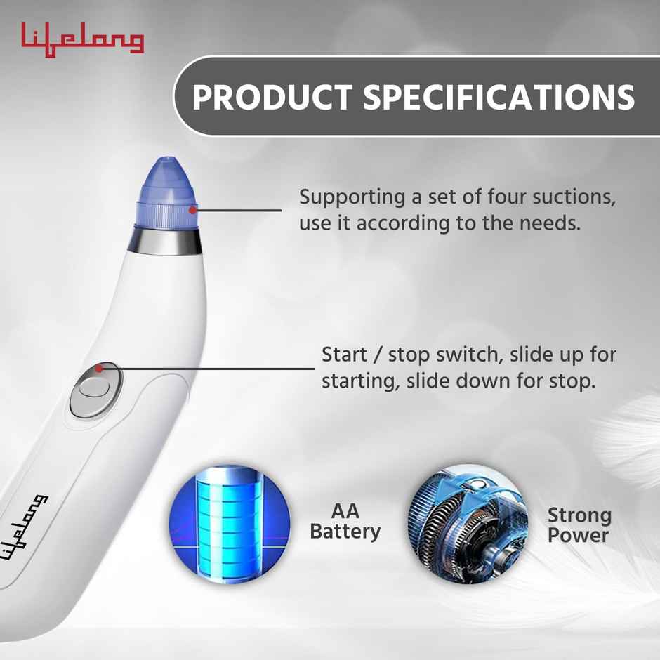 Lifelong Blackhead Remover With Attachments, Acne Pore Cleaner, Skin Cleaner, Pimple Removal Tool