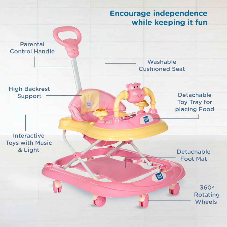 Mee Mee 360 Baby Activity Walker | 6 to 18 Months | 15kg | Pink