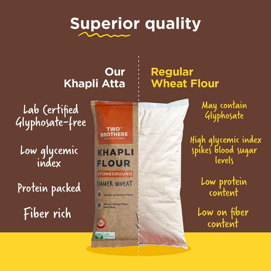 Two Brothers Khapli | Emmer Long Wheat Atta Stoneground