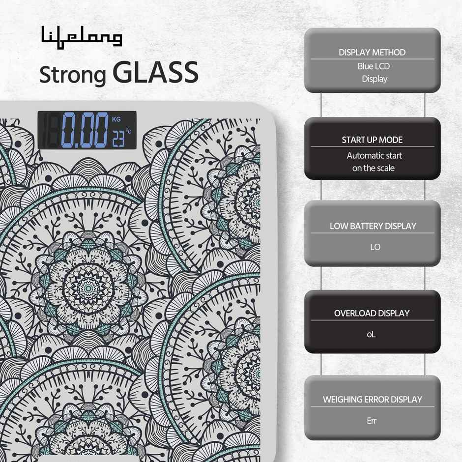 Lifelong Nimbus LLWS81 Digital Weight Machine - Tempered Glass