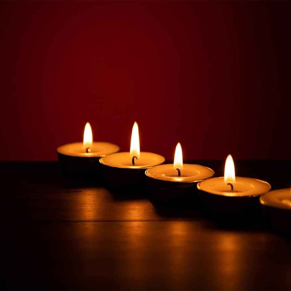 Smokeless Wax Tealight Candles | Set Of 40 | For Decorations | Asian Aura