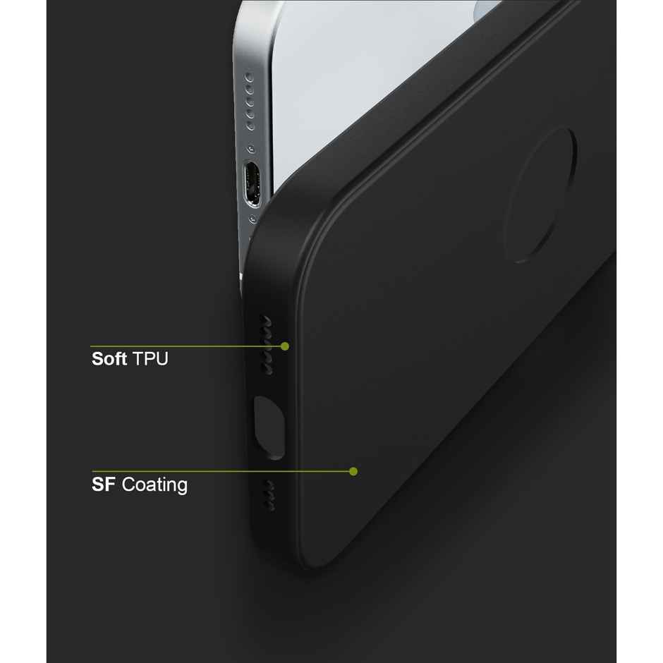 ExpressB Back Cover for iPhone 15 Slim Silicone Soft Logo Cut Matte Back - Black