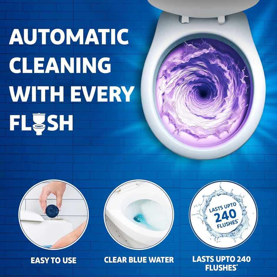 Harpic Disinfectant Toilet Cleaner Liquid Original(1l) & Harpic Flushmatic Toilet Cleaner Blocks- Lavender(150gms) Combo