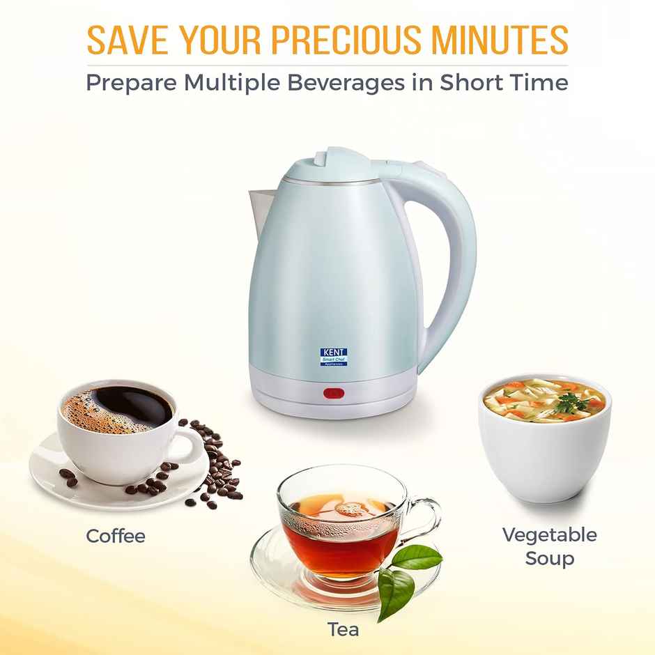 Kent Amaze Cool Touch Electric Kettle 1.8L 1500W - Plastic Outer & Stainless Steel Body Inside