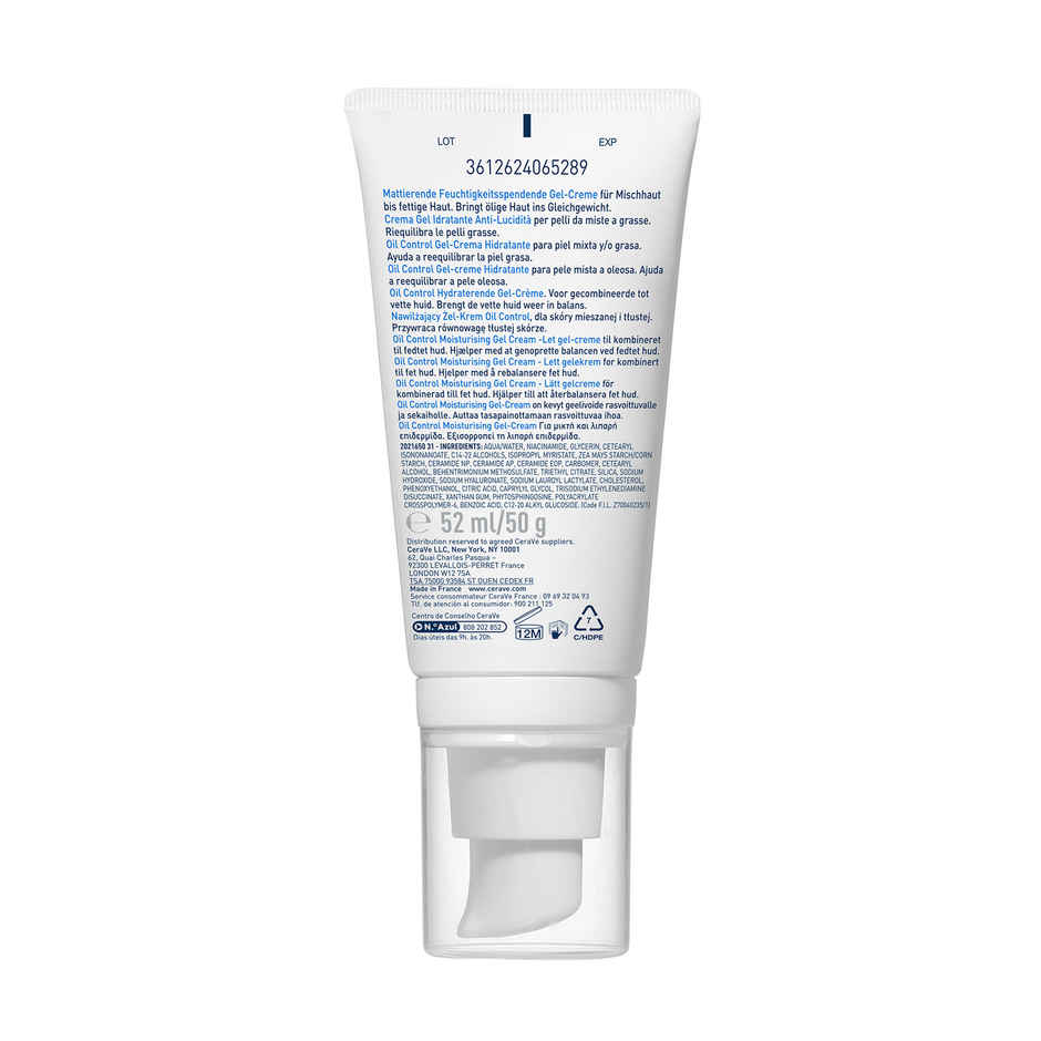 CeraVe Oil Control Gel-Cream Lightweight Moisturizer For Oily & Combination Skin With Shine Control