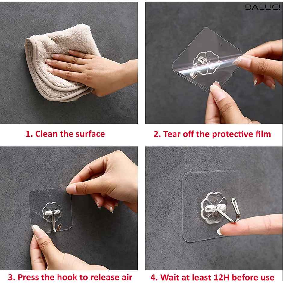Daluci Strong Adhesive Hook For Home-Office and Kitchen Use | Pack Of 5