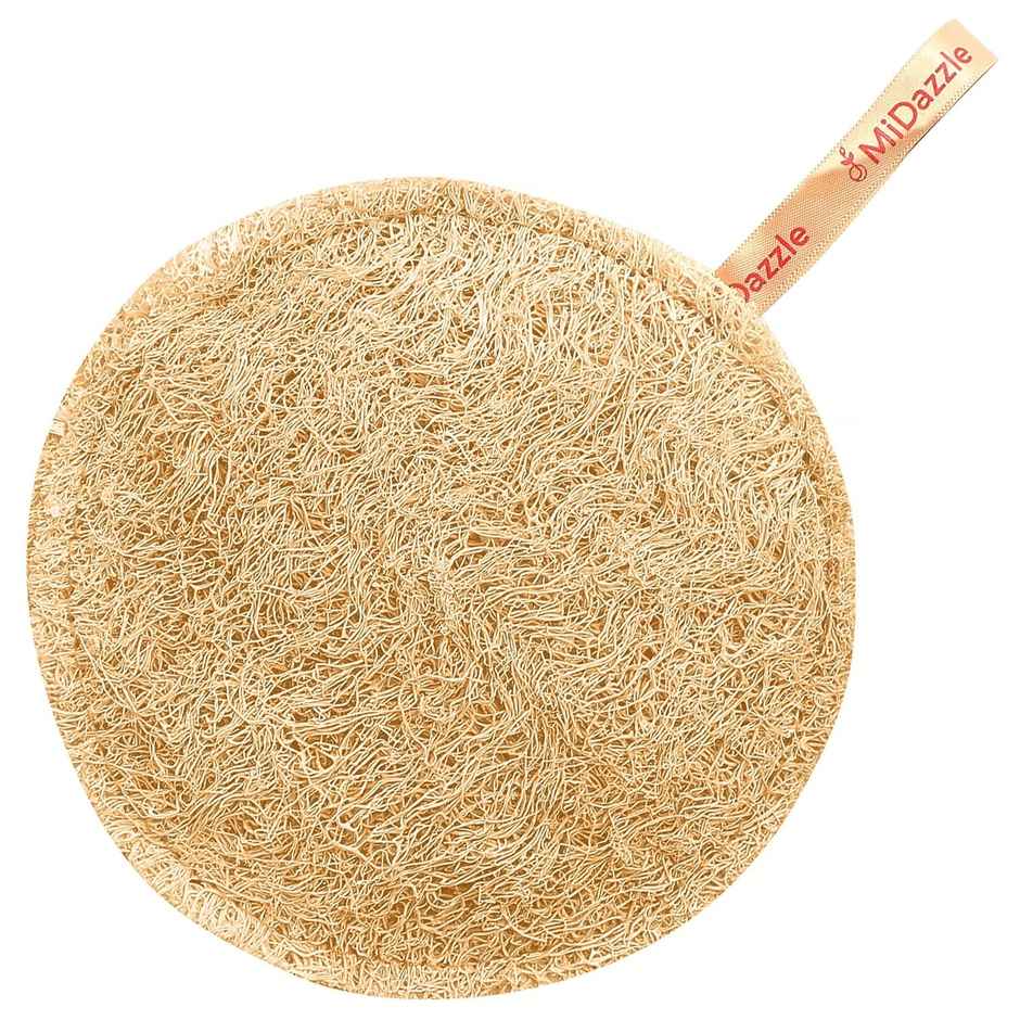 Midazzle 100% Natural Body Scrubber Organic Loofah for Bathing | Round | MIOL6103