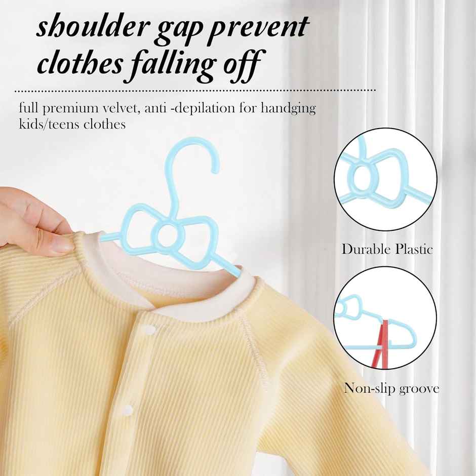 Kuber Industries 15 Pcs Small Baby Hangers for Clothes Hanging for Wardrobe | Sky Blue