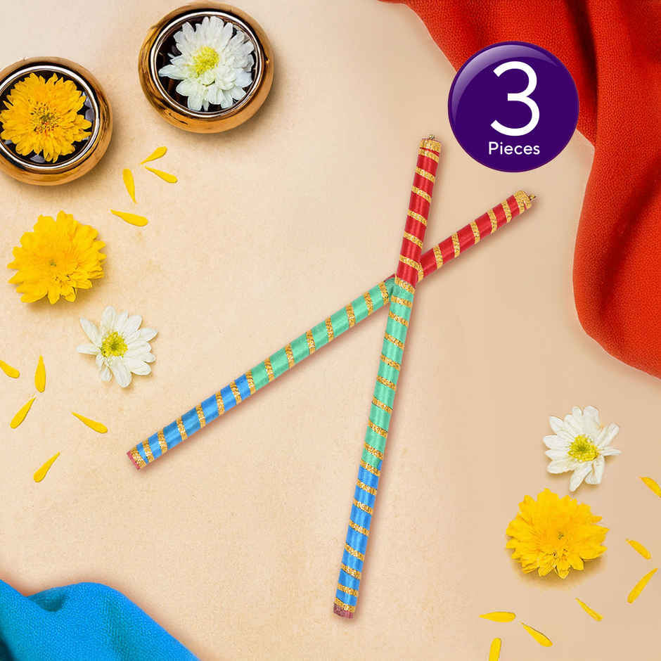 Dandiya | Multicolour - One Pair | Satvik Combo 