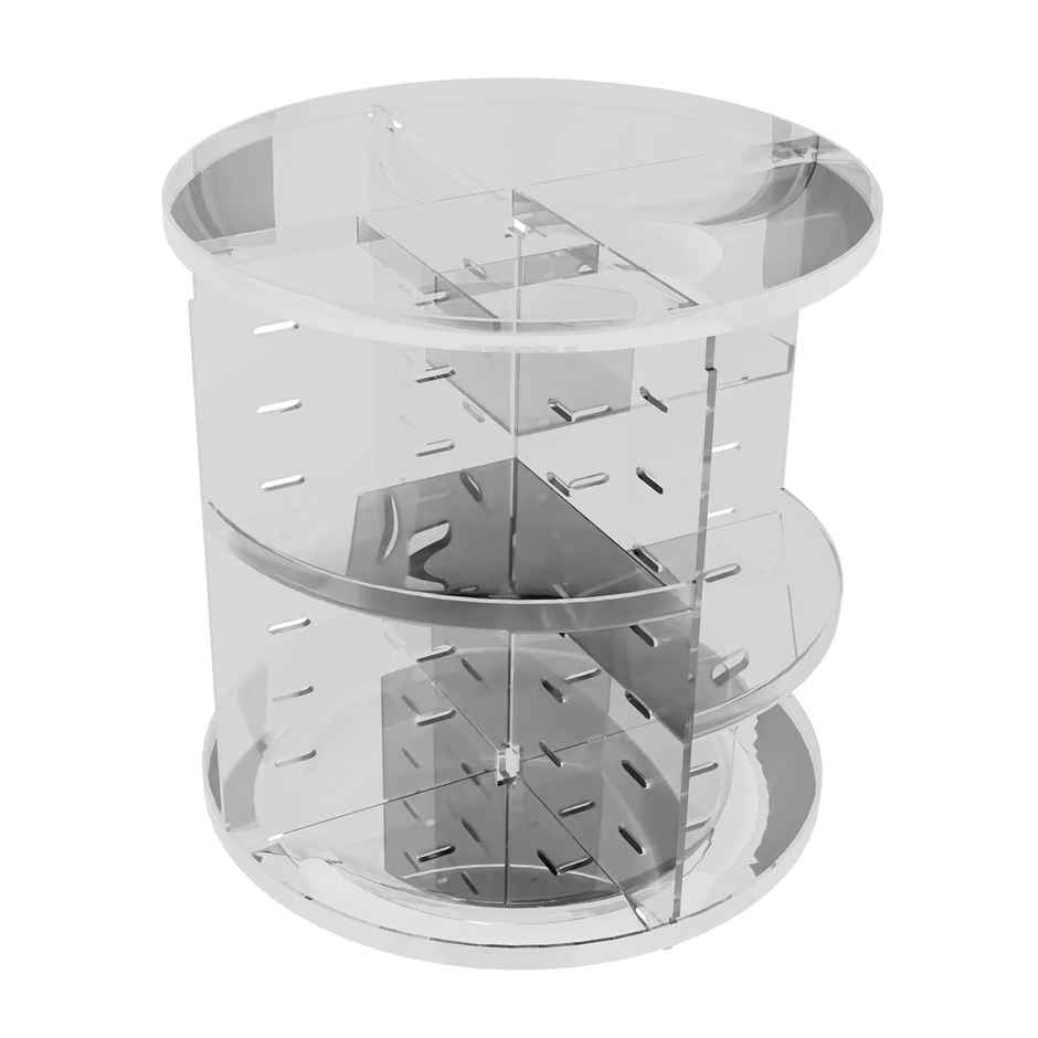 Kuber Industries Rotating Makeup Storage Organizer | 360 Tray | Transparent