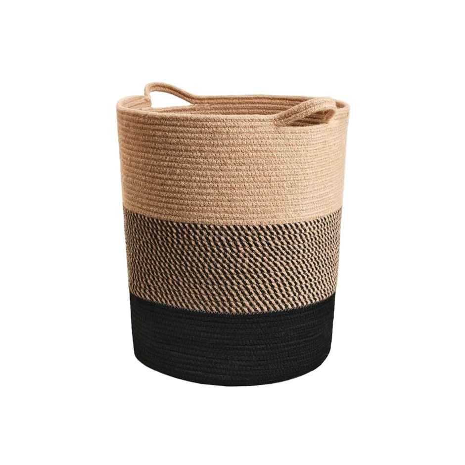 PrettyKrafts Jute & Rope Multipurpose Basket | Toy Storage, Laundry Box & Planter Organizer - Brown