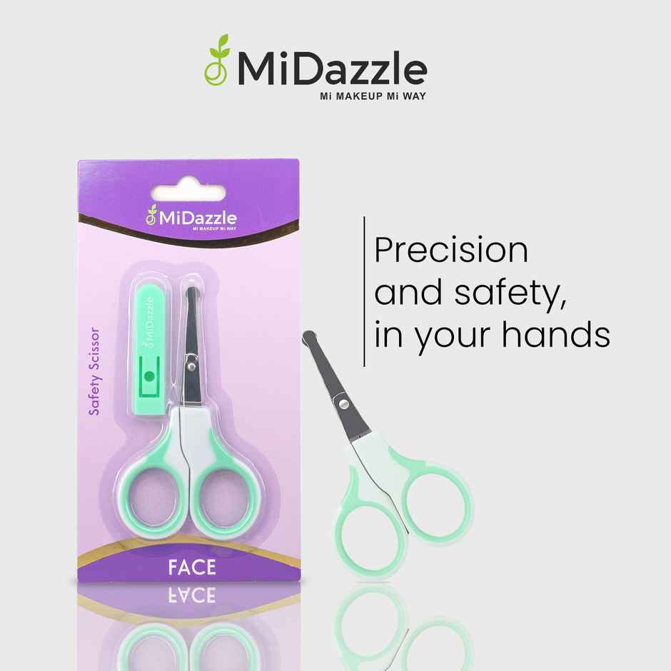 Midazzle Safety Scissor for Face | Precision Grooming Scissors with Rounded Tip | MISC5307