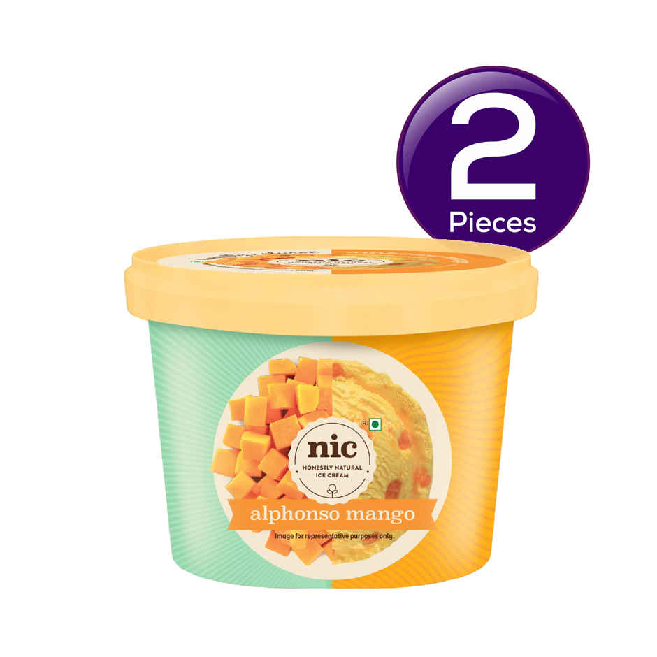 NIC Alphonso Mango Ice Cream Cup Combo| Preservative Free | No Artificial Flavors