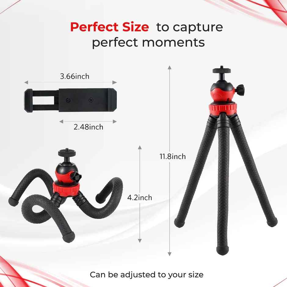 Tygot T11 Flexible Gorillapod Tripod with 360 Rotating Head for DSLR and Mobile