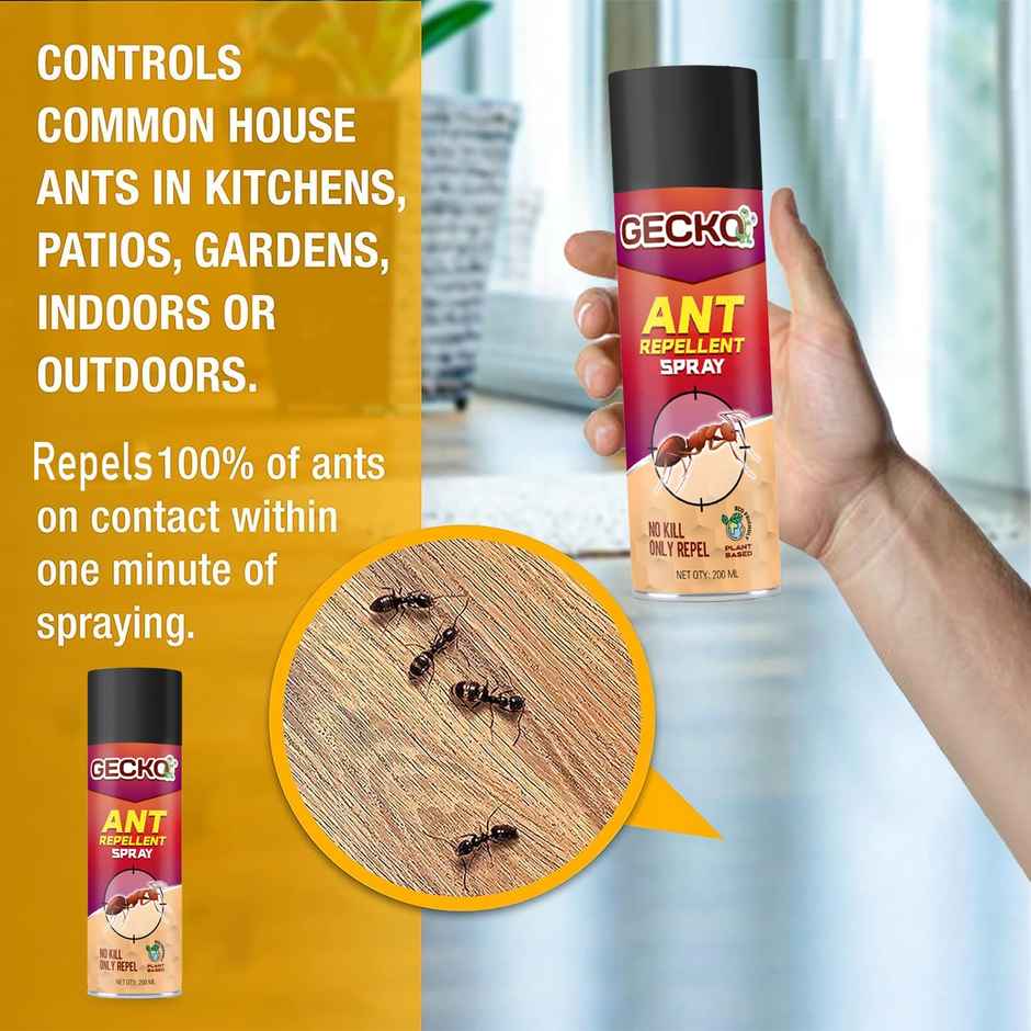 Gecko Ant Repellent Spray For Home and Kitchen | Baby-Safe & Pet-Friendly
