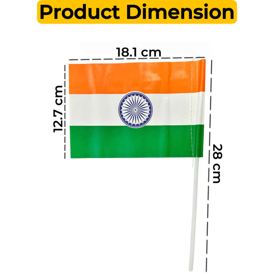 Indian National Paper Flag | Pack of 5 | Handheld Flags | Picfest