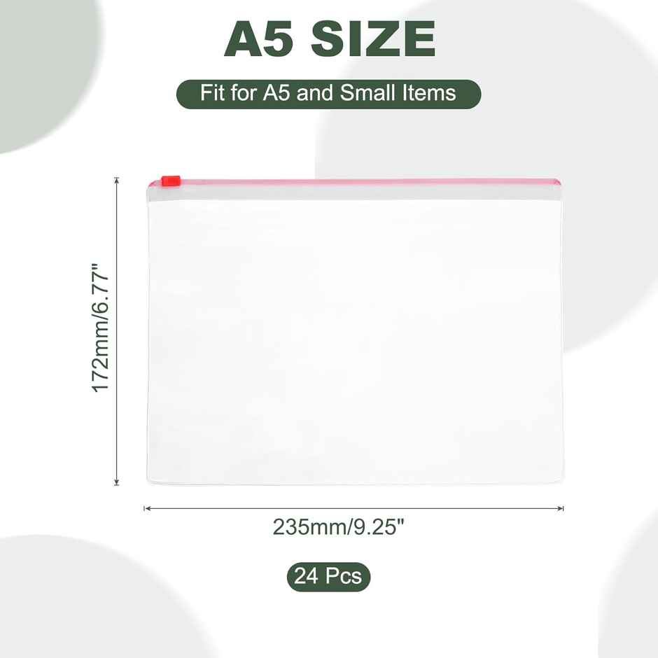 Saya A5 Zipper Bag PVC Transparent - Waterproof Makeup & Stationery Organizer Bag