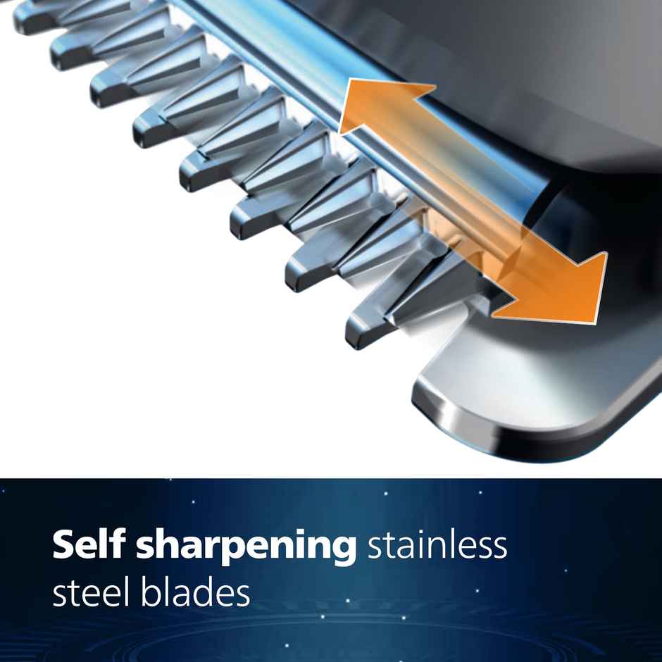 Philips India's No.1 Men's Trimmer | 7-in-1 Kit | Self Sharpening Blades | Single Stroke Grooming | MG3721/65