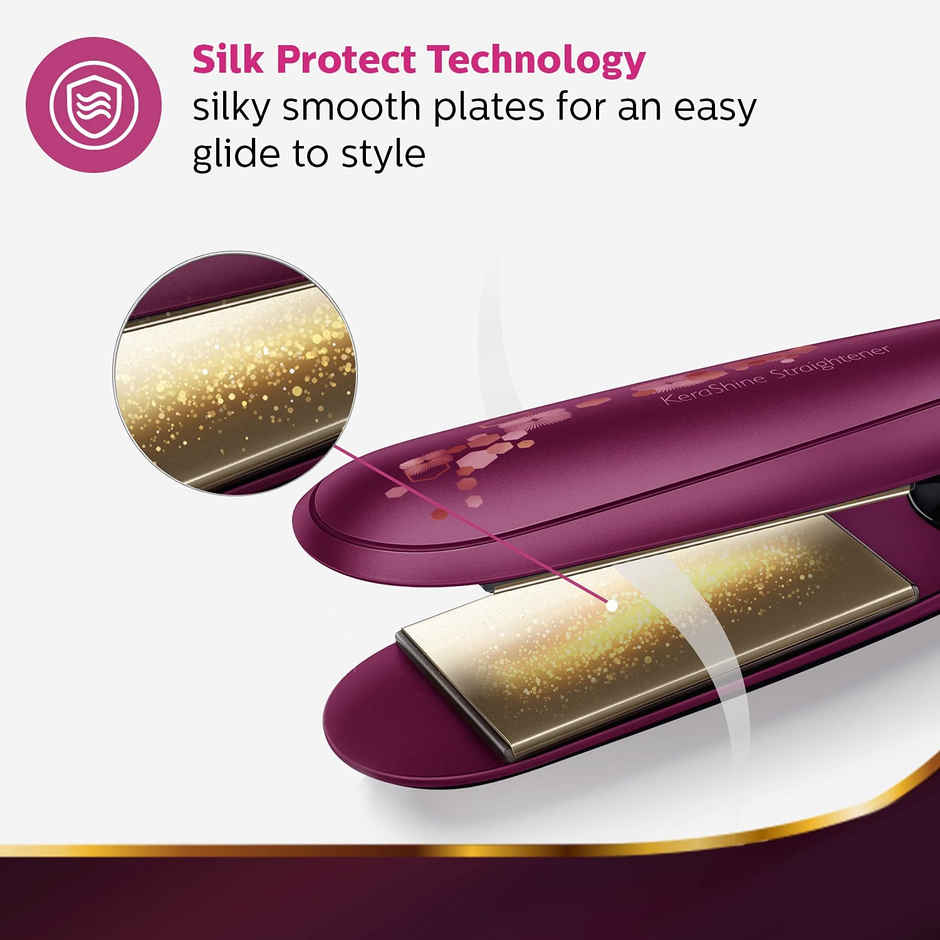 Philips Kerashine Titanium Wide Plate Straightener | SilkProtect Instant Shine | BHS738/00