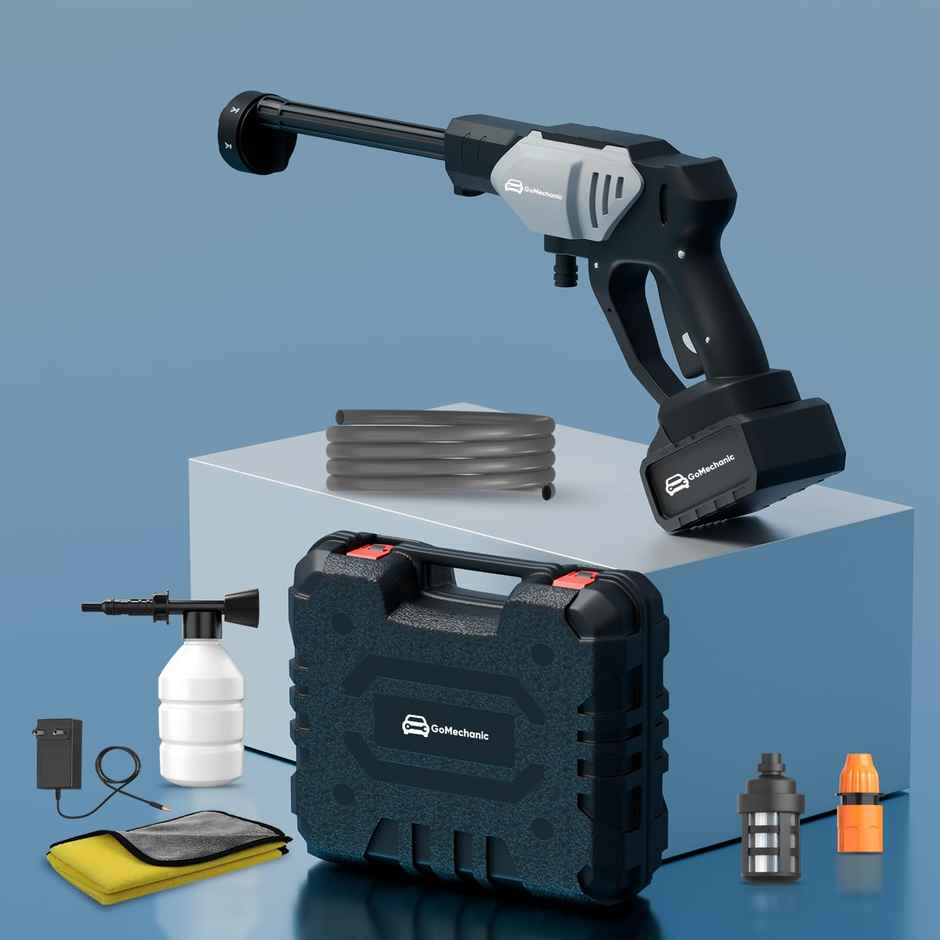 GoMechanic Cordless Pressure Washer | High Pressure Car Washer | 48V Battery | 80 Bar