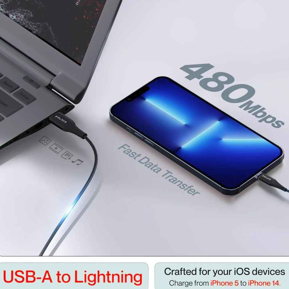 Bestor USB to Lightning Cable 1.2m - Fast Charging & Data Sync for iPhone