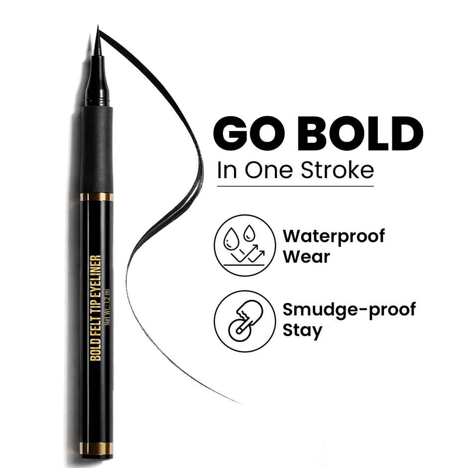 Swiss Beauty Bold Felt Tip Eyeliner | Jet Black