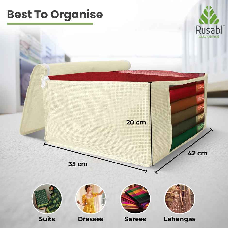 Rusabl Saree Cover: Non Woven - Yellow