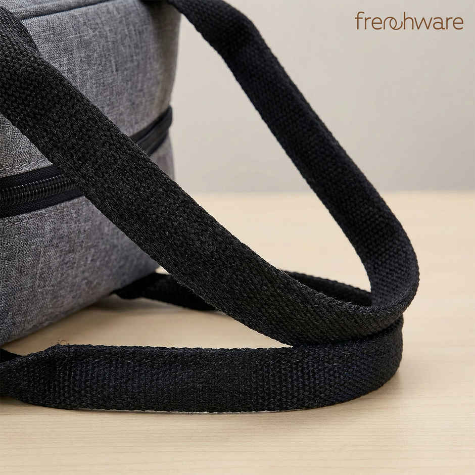 Frenchware Insulated Nylon Lunch Bag, Office Tiffin Bag | 7 L, 15 kg capacity - Grey