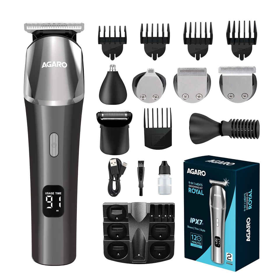 Agaro Royal Men'S Rechargeable Multi Grooming Kit, Shave| Trim | Style, Face, Head, Body Trimmer