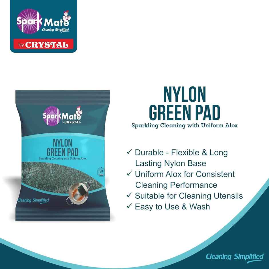 Sparkmate By Crystal Nylon Green Scrub Pad