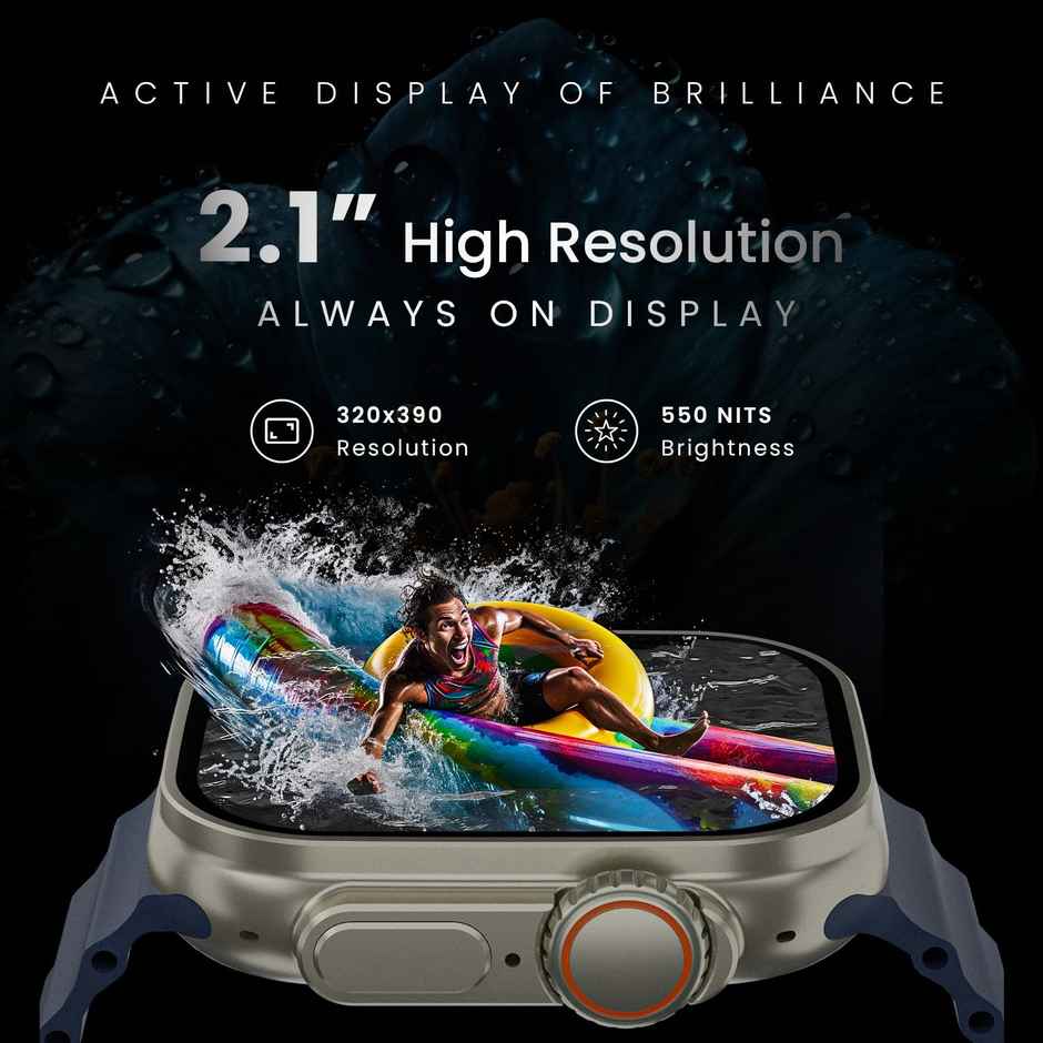 Hammer Active 2.0 Plus 2.1 Inch Display Smart Watch With Gesture Control| Bluetooth Calling (Blue)