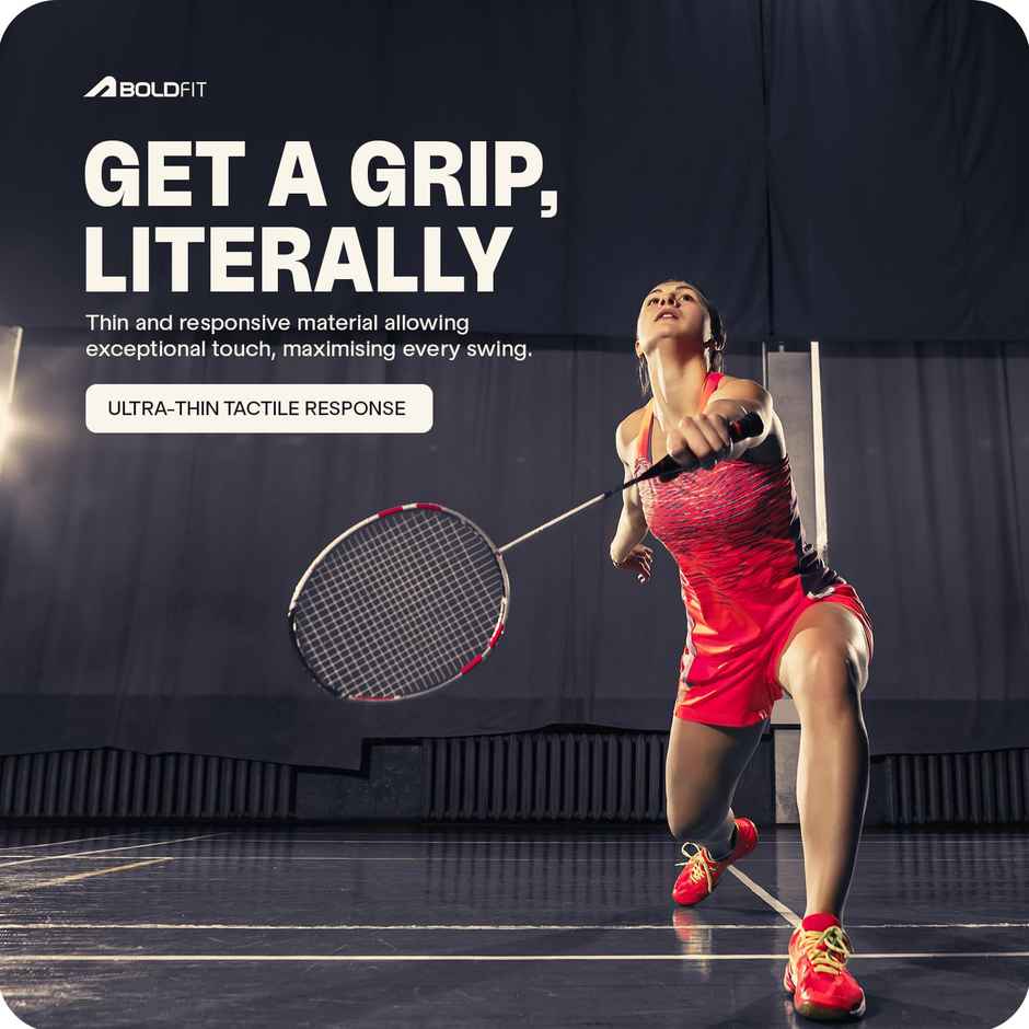 Boldfit Anti Slip Perforated Badminton/Tennis Racket Grip | Pack of 5 | Multicolor