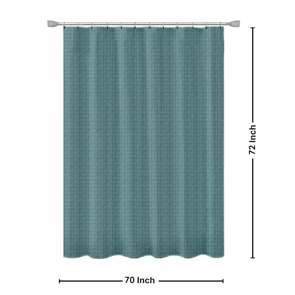 Lushomes Waffle Weave Shower Curtain - Aqua Blue | Thick Fabric | 70 x 72 inch | Rust-Resistant