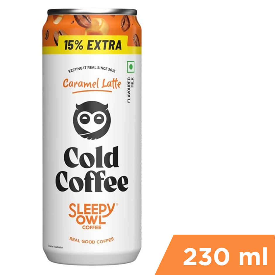 Sleepy Owl Caramel latte Cold Coffee Can Combo