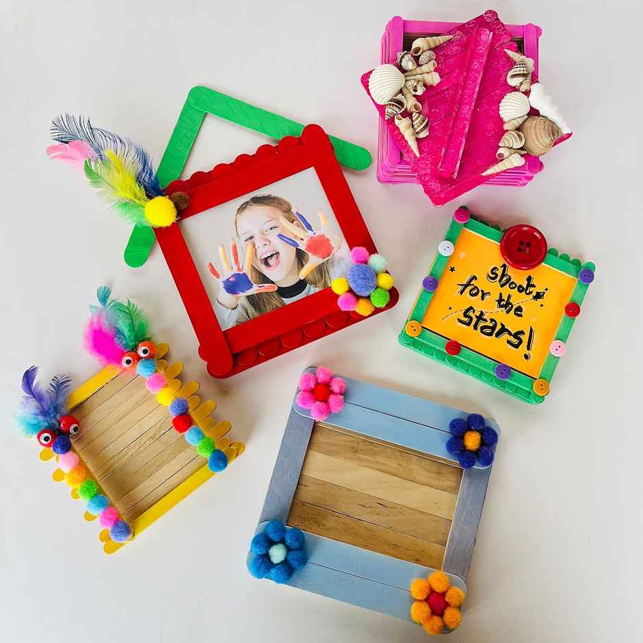 Webby DIY Art and Craft Wooden Photo Frame Build and Paint Activity Kit