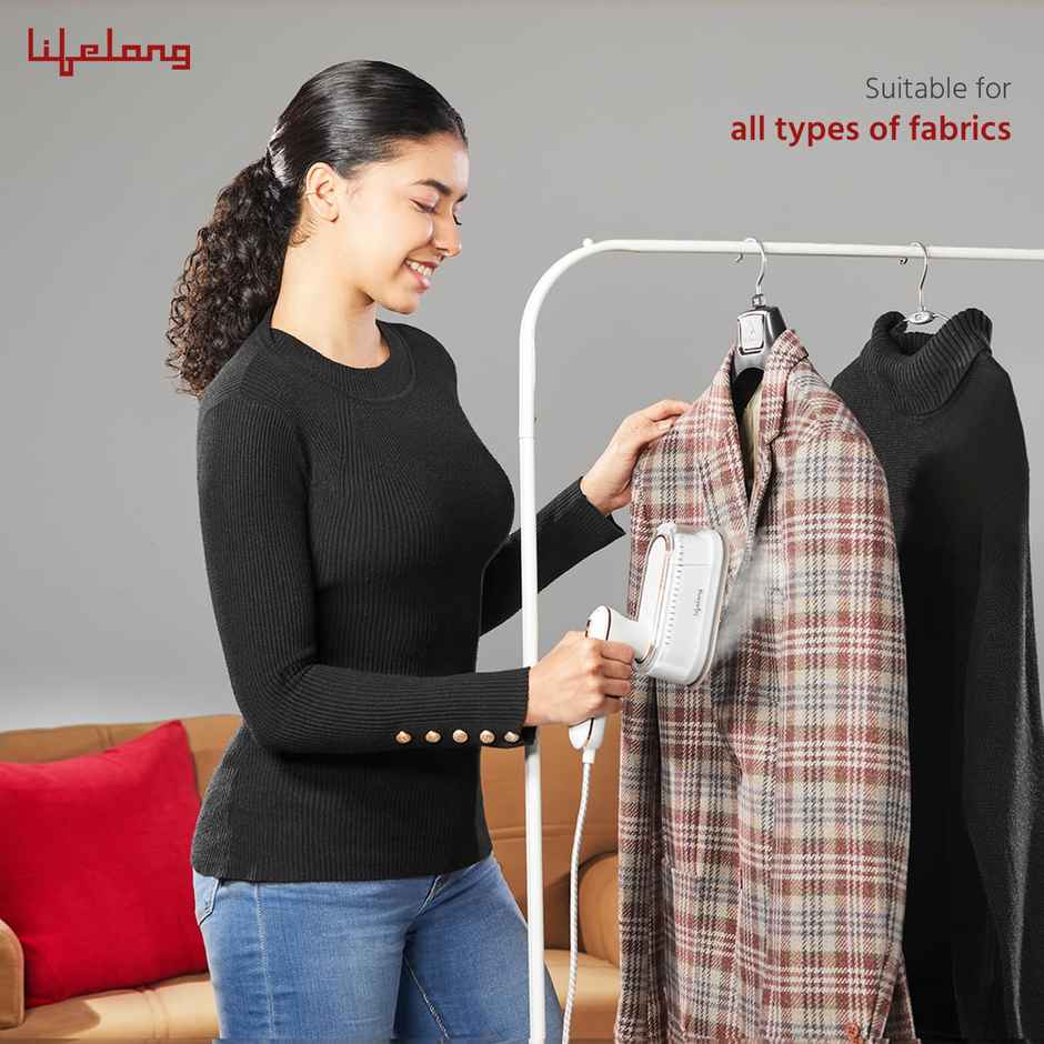 Lifelong 1250 W Steam Iron|Handheld GarmentSteamer with Rest Stand|Portable|90 ml Tank (LLGRMS901)