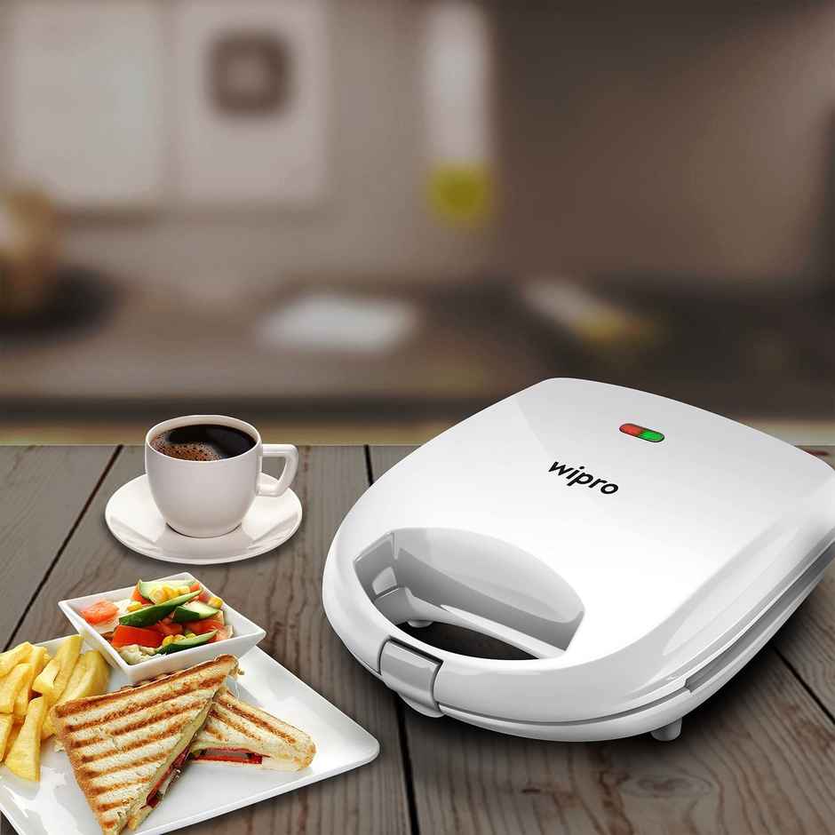 Wipro Vesta Bs101 700 Watt Premium Sandwich Maker Cum Toaster - White