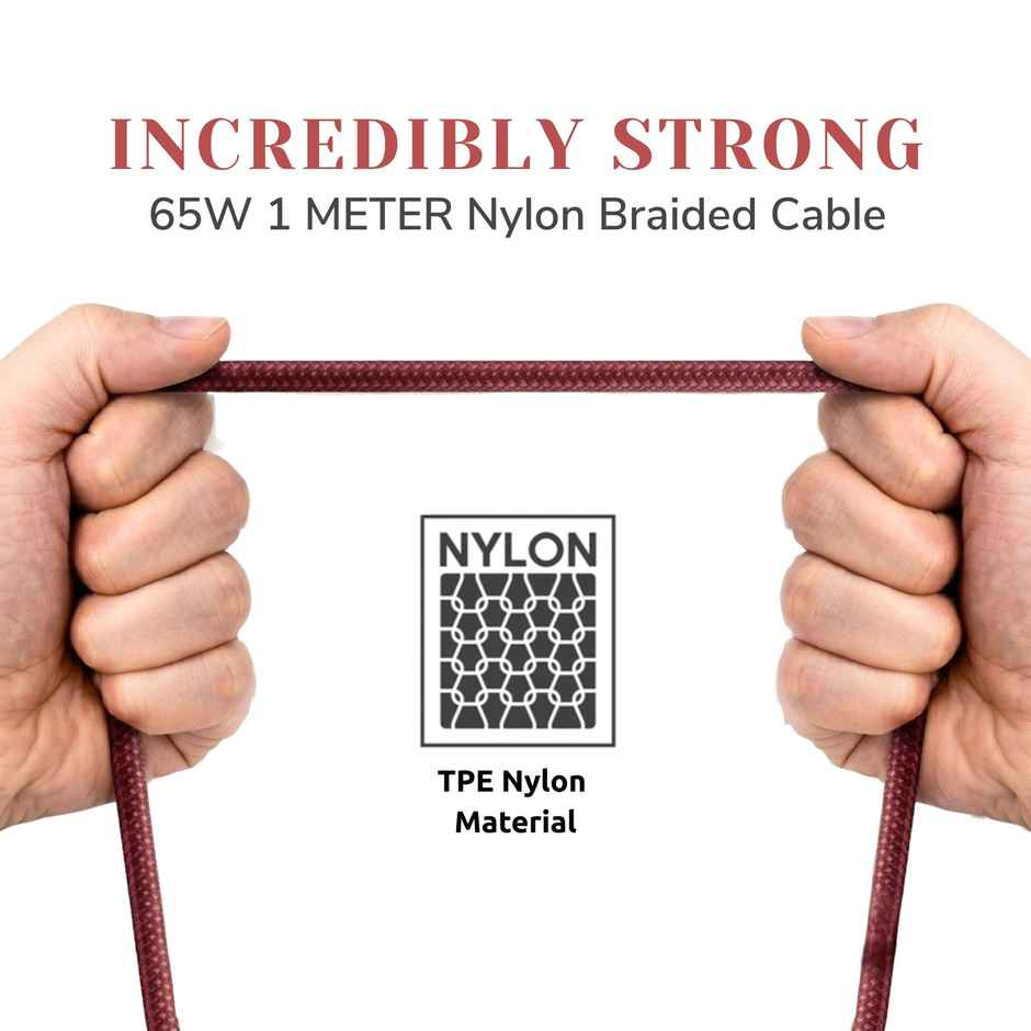 Philips DLC4130CI/94 65W USB Type-C to Type-C Fast Charging Cable | Nylon Braided | 1m