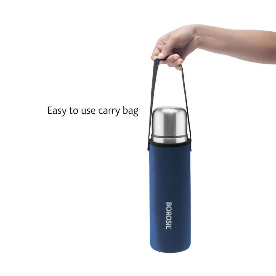 Borosil Thermo Stainless Steel Water Bottle - 1 L | Double Wall Vacuum Insulated Flask