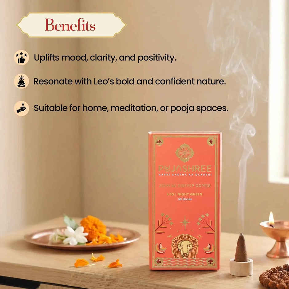 Pujashree Zodiac Dhoop Cones | Leo - Night Queen