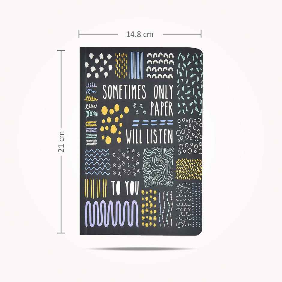 Papboo Ruled Soft Bound Notebook Matte Finished Cover | 120 Pages, 21 x 15 cm, 80 Gsm - Sometimes