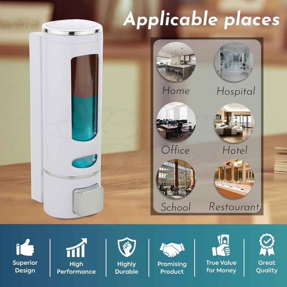 Bronson Professional Plastic Soap Dispenser | Wall Mounted Cylindrical White