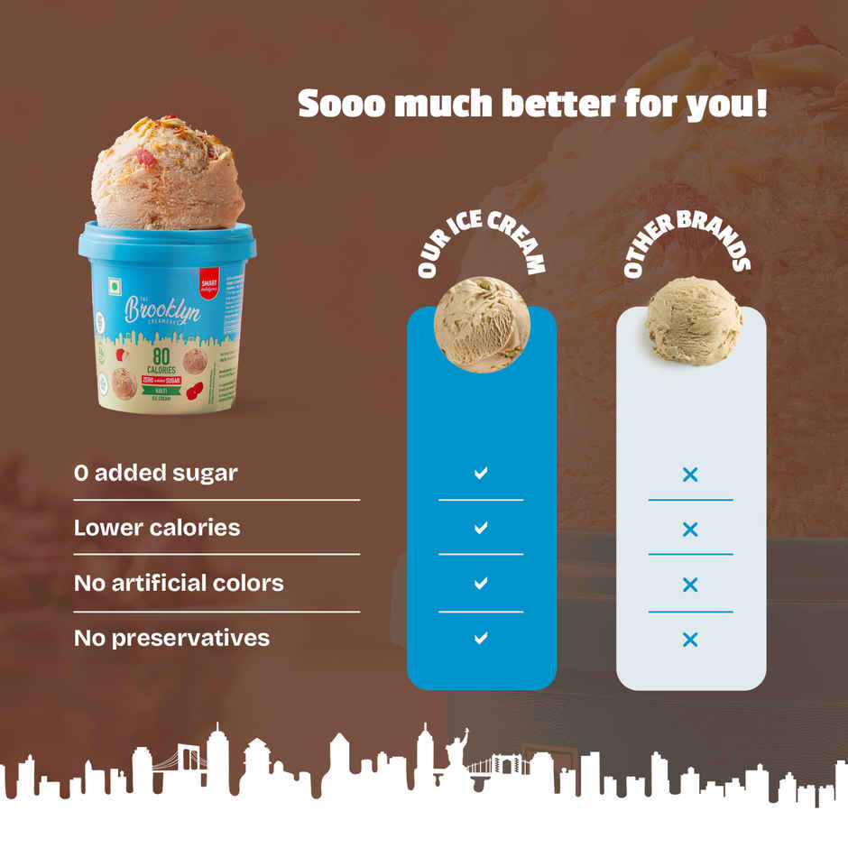 The Brooklyn Creamery Kulfi Ice Cream Cup |Low Calorie Zero Added Sugar