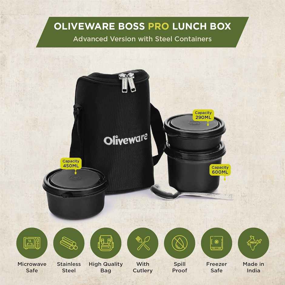 Oliveware Boss Pro Lunch Box - Black