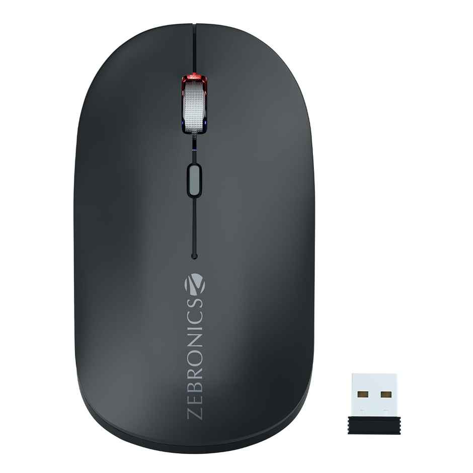 Zebronics Poise Rechargeable Wireless Mouse | Metallic Black