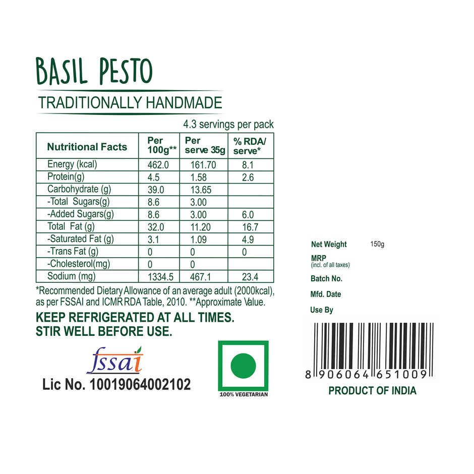 Wingreens Farms Basil Pesto