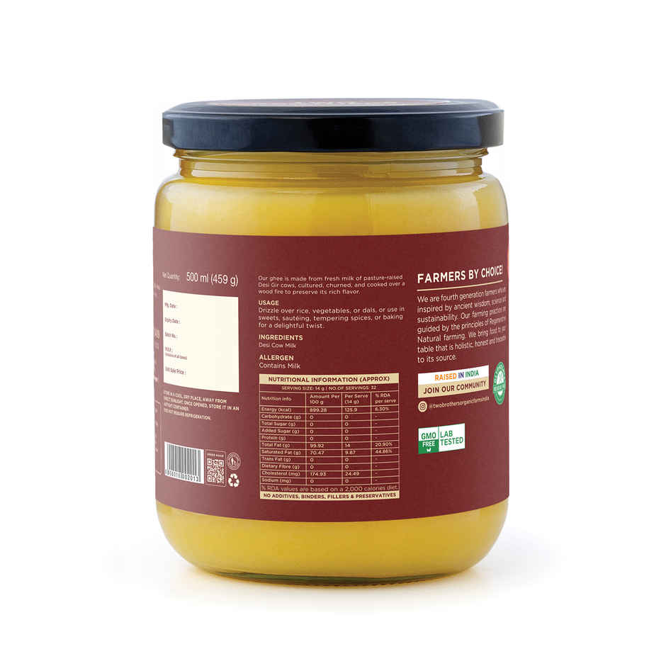 Two Brothers Desi Gir Cow Cultured Ghee