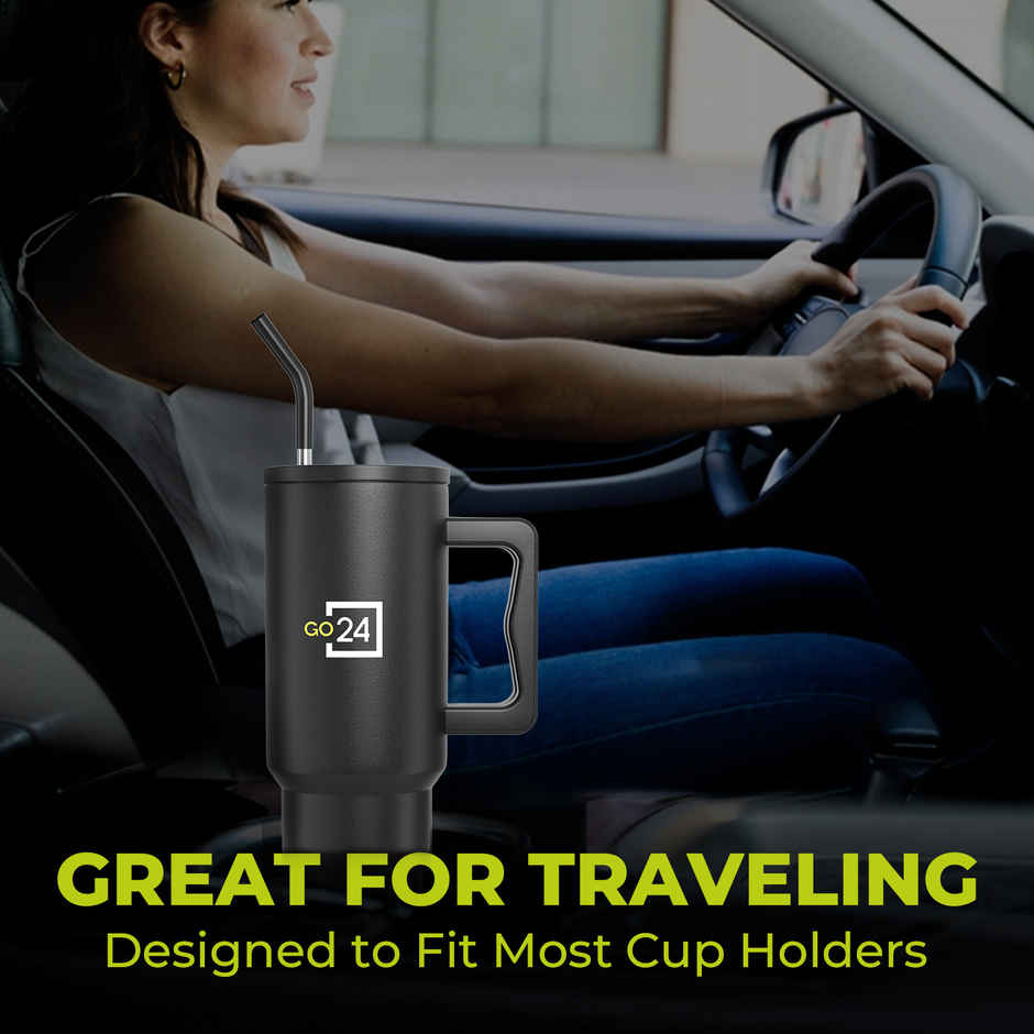 Go24 | Pexpo Stanzy ISI Certified Double Wall Insulated Stainless Steel Tumbler with Handle | 1.2 L